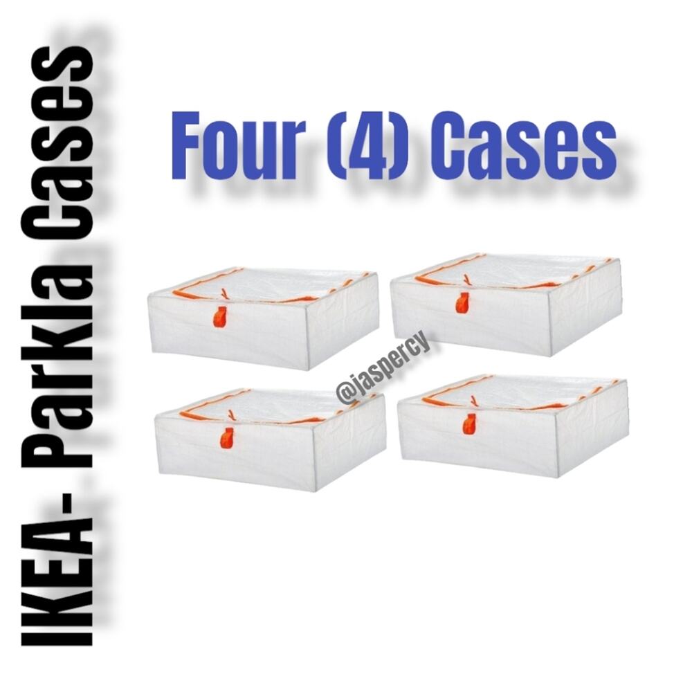 IKEA PÄRKLA Set of Four (4) Roomy Sturdy Storage Reusable Case Tote Travel Cube